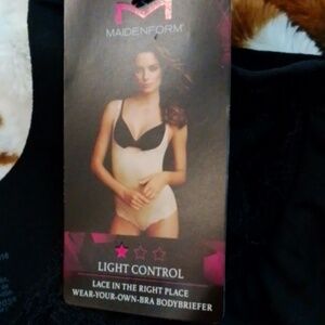 Maidenform Light Control Bodybriefer - Black and Cream XL
